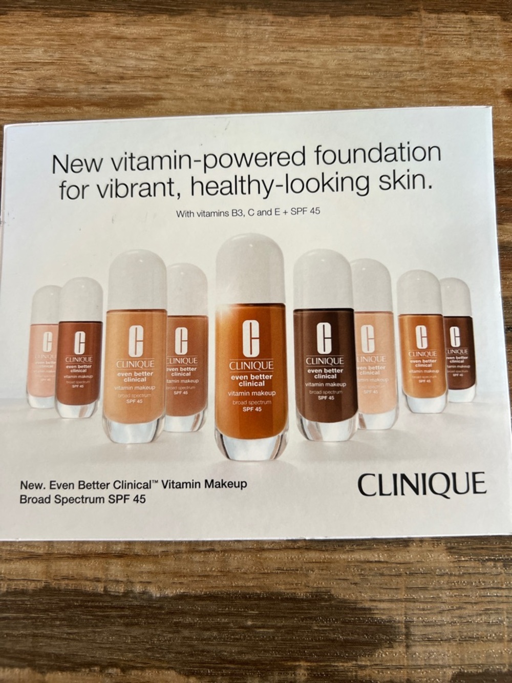 Clinique Even Better Clinical Vitamin Makeup Broad Spectrum SPF 45 Sample Card
